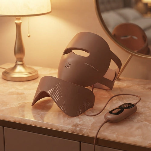 LED Light Therapy Face Mask with Neck Attachment